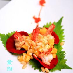 玫瑰松子芒果虾的做法[图]