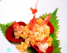 玫瑰松子芒果虾