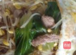 豆芽小油菜面的做法图解3