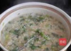 荠菜鸡肝糯米粥的做法图解9