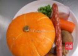 南瓜香肠焖饭的做法图解1