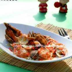鲜虾花蛤芝士焗米饭的做法[图]