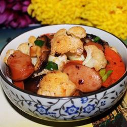 老干妈炒肠仔花菜的做法[图]