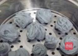 紫米黑花卷的做法图解10