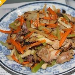 鸡杂炒三丝的做法[图]