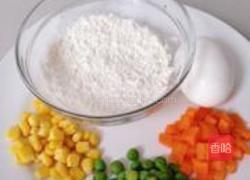 青豆玉米鸡蛋饼的做法图解1