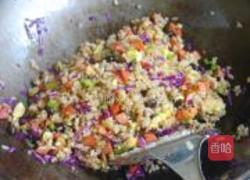 紫甘兰炒米饭的做法图解12