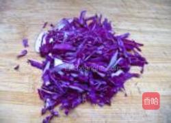 紫甘兰炒米饭的做法图解4