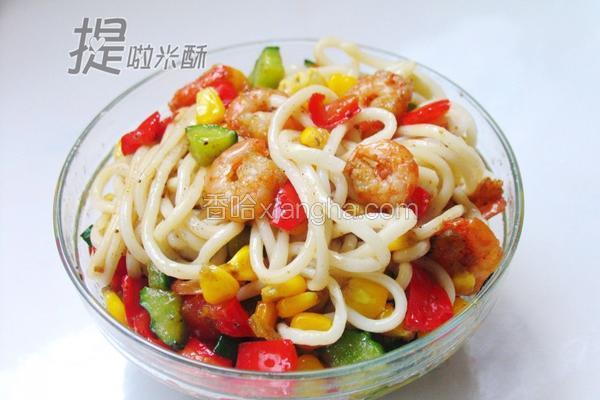 玉米虾仁拌面