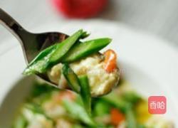 清炒芦笋配蛋羹的做法图解7