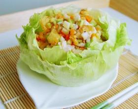 创意生菜鱼松盅