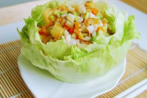 创意生菜鱼松盅