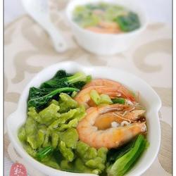 鲜虾翡翠疙瘩汤的做法[图]