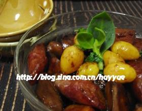 杏鲍菇焖白果腊肠