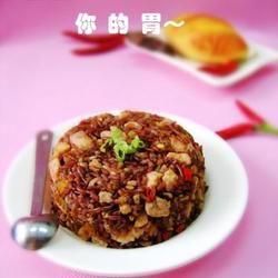 南瓜鸡肉红米饭的做法[图]