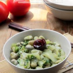 腐乳汁胡豆炒牛皮菜的做法[图]