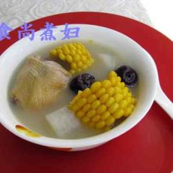 玉米山药炖鸡汤的做法[图]