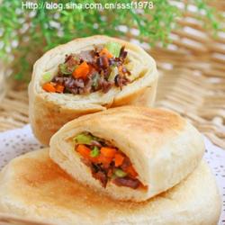 西芹胡萝卜牛肉夹饼的做法[图]