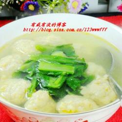 小白菜虾茸猪肉丸子汤的做法[图]