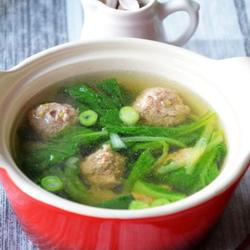 小白菜汆丸子的做法[图]