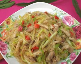 韭黄瘦肉炒粉丝