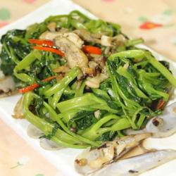 蛏子鱼露炒通菜的做法[图]