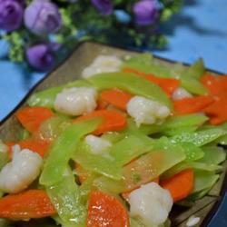 虾仁炒莴苣胡萝卜的做法[图]