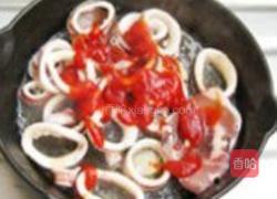 茄汁桂花鱿鱼圈的做法图解5