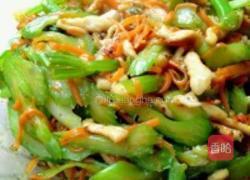 芹菜胡萝卜丝炒肉的做法图解3