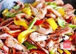 彩椒麻油北极虾的做法图解4