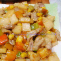 年糕玉米炒牛肉的做法[图]