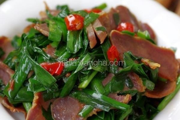 腊猪舌炒韭菜