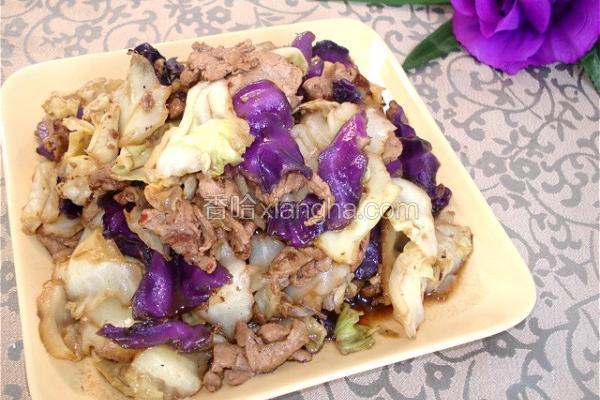 双色包菜肉片