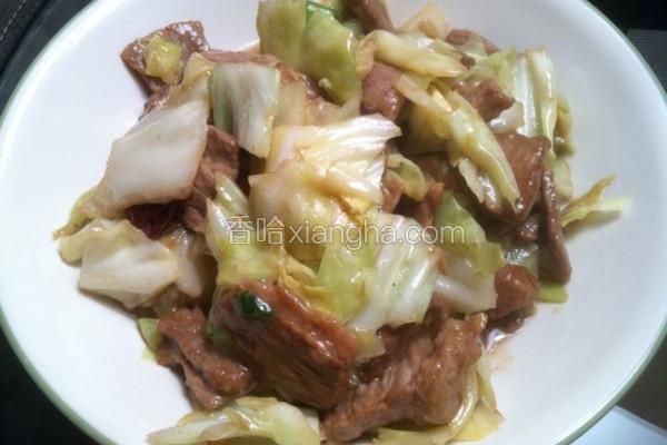 包菜炒牛肉片