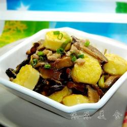 冬菇肉丝煮日本豆腐的做法[图]