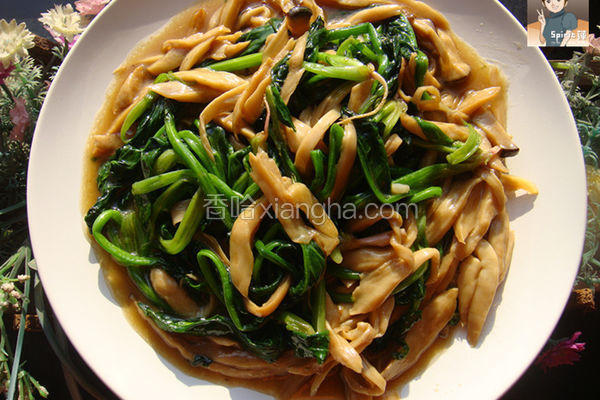 蚝油杏鲍菇炒菠菜