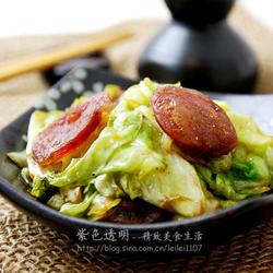 腊肠手撕包菜的做法[图]