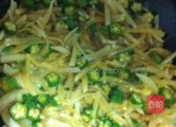 白萝卜榨菜秋葵鸡蛋饼的做法图解6