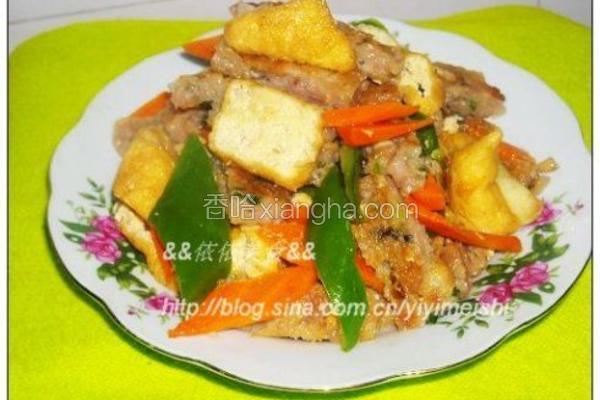 豆腐泡炒鱼饼