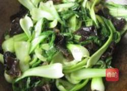 油菜炒木耳的做法图解6