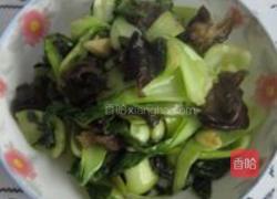 油菜炒木耳的做法图解8