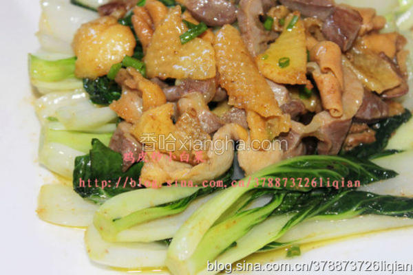 鸡皮炒小白菜