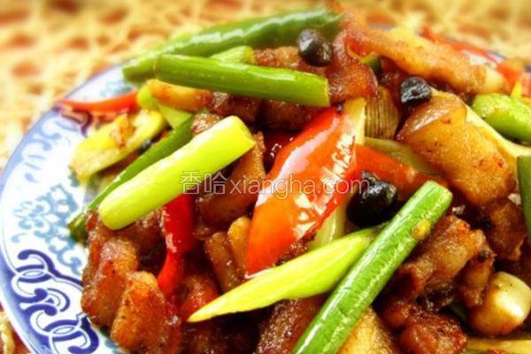 蒜苗老干妈煎肉