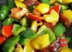 培根炒彩椒的做法图解4