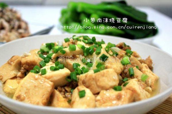 小葱肉沫烧豆腐