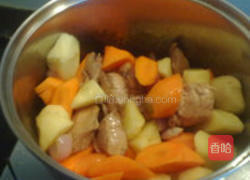 土豆红萝卜炖肉的做法图解3