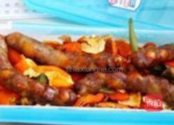 巧用橘子皮自制熏肠的做法图解8