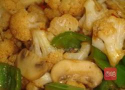 辣炒双菇菜花的做法图解9