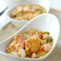 蚝油虾仁玉子豆腐的做法[图]