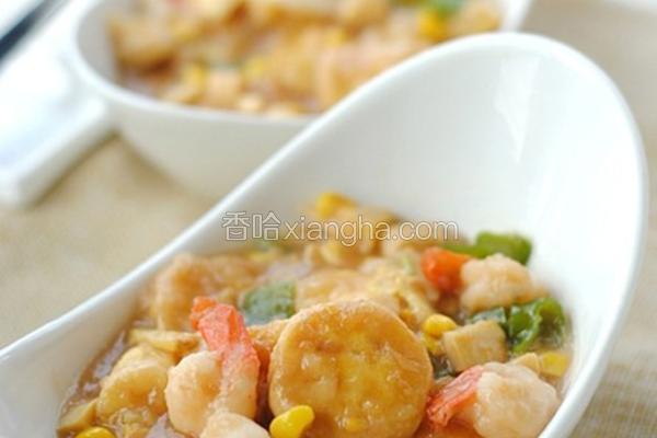 蚝油虾仁玉子豆腐